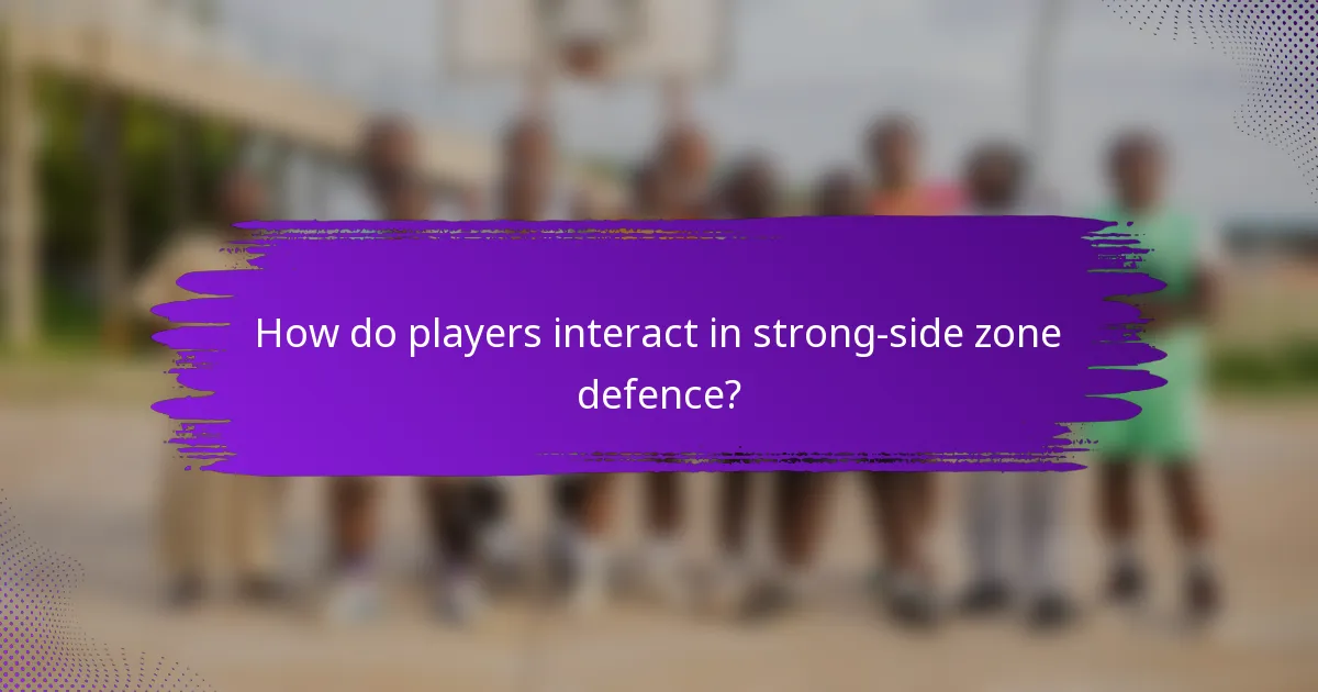 How do players interact in strong-side zone defence?