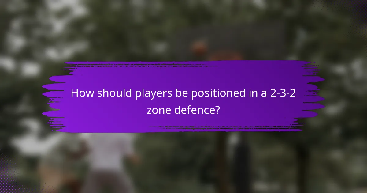 How should players be positioned in a 2-3-2 zone defence?