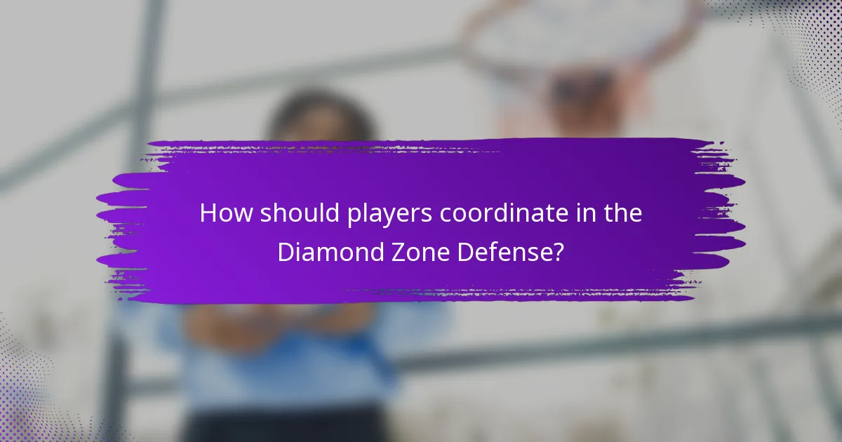 How should players coordinate in the Diamond Zone Defense?