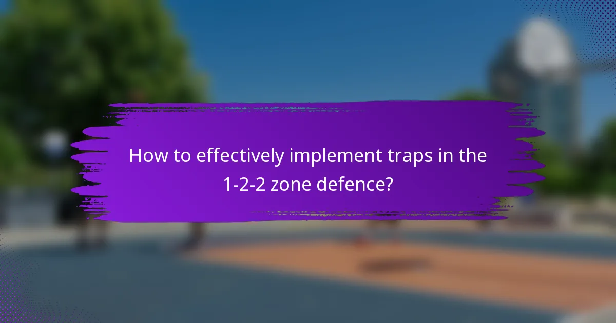 How to effectively implement traps in the 1-2-2 zone defence?
