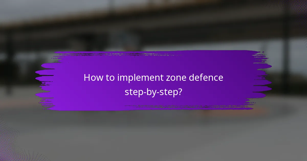 How to implement zone defence step-by-step?