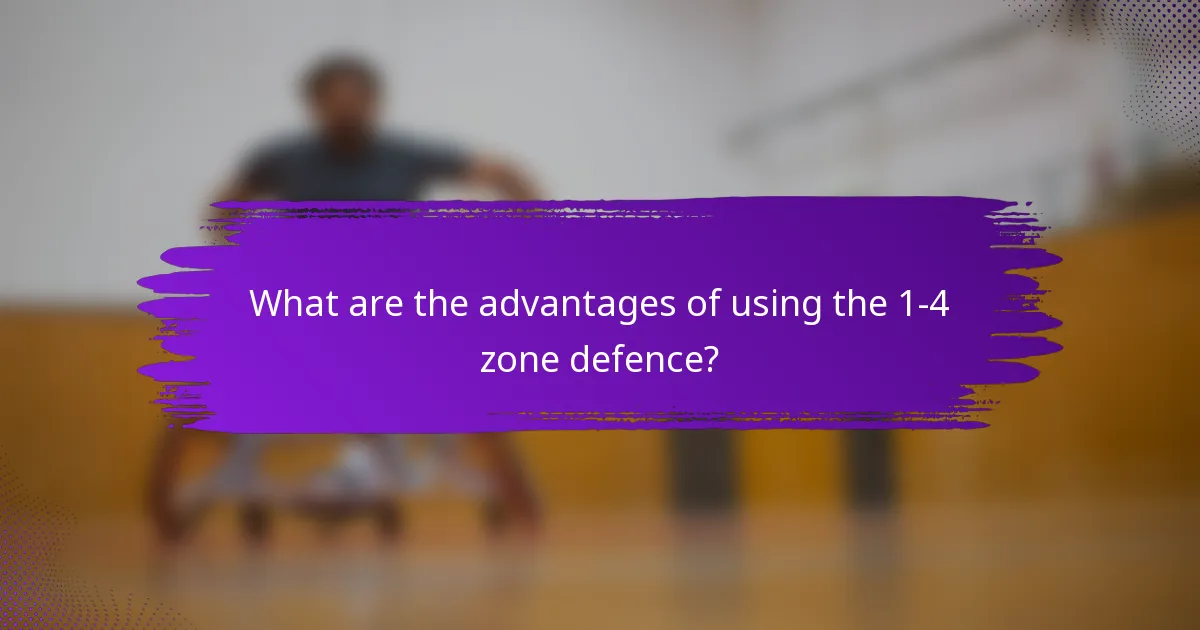 What are the advantages of using the 1-4 zone defence?
