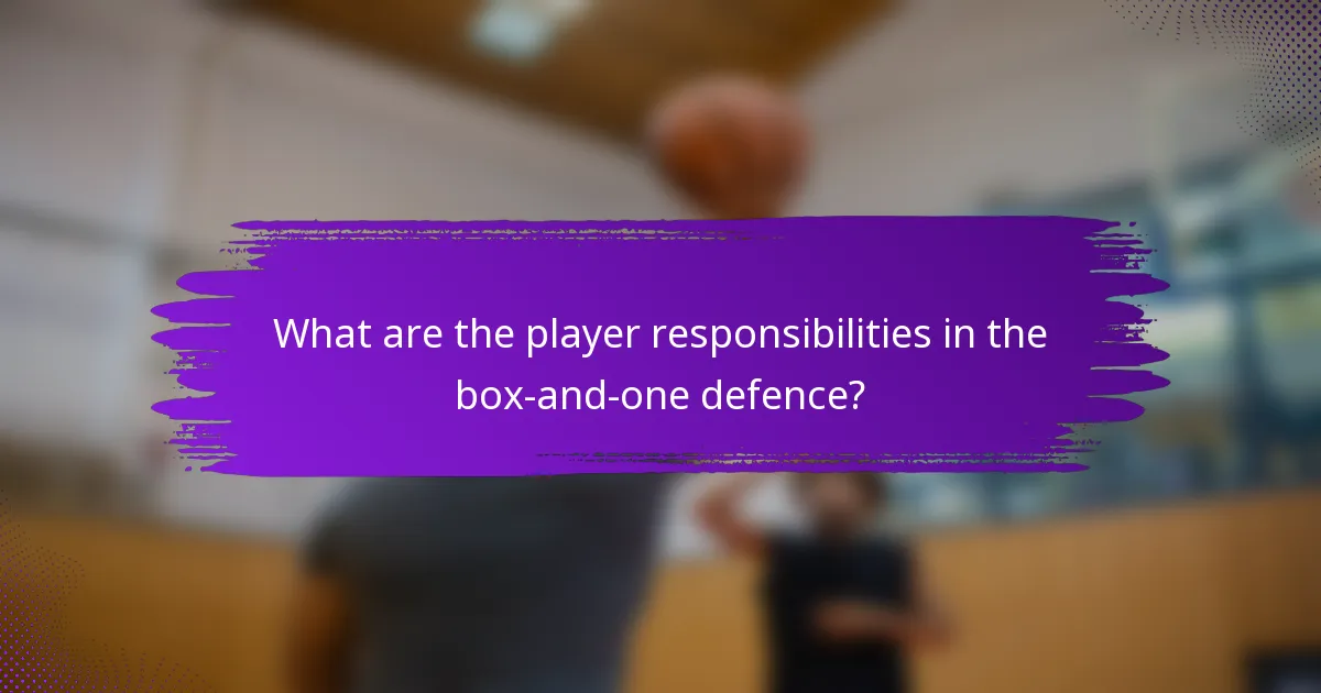 What are the player responsibilities in the box-and-one defence?