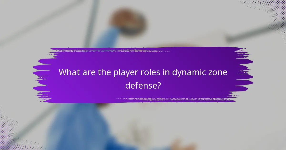 What are the player roles in dynamic zone defense?