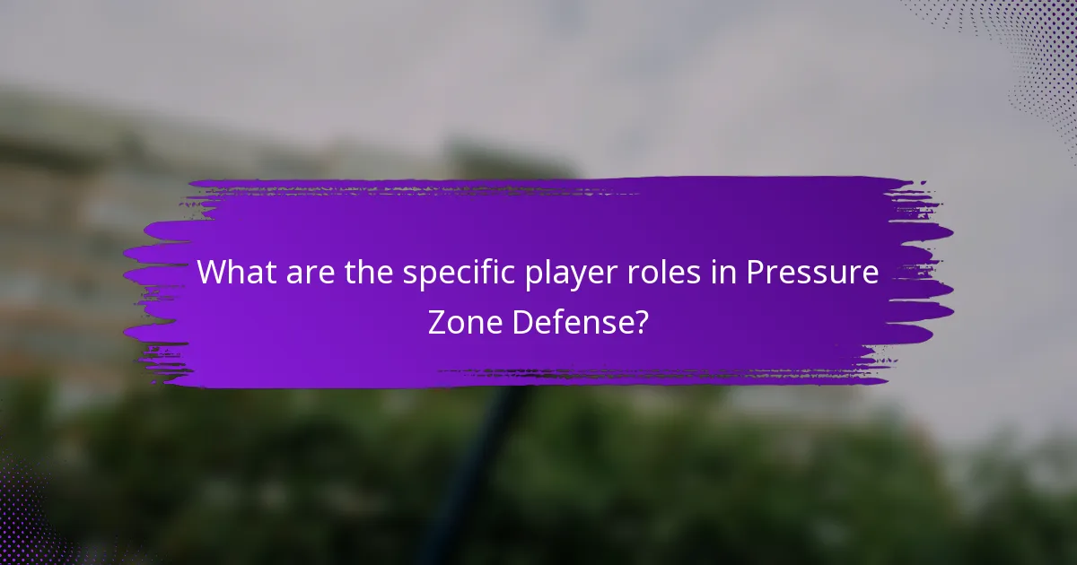 What are the specific player roles in Pressure Zone Defense?