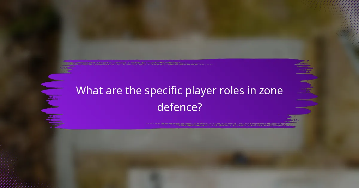 What are the specific player roles in zone defence?