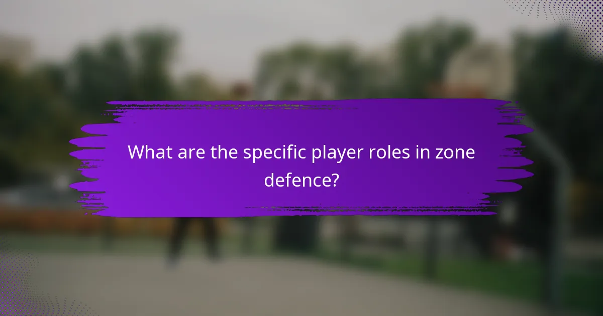 What are the specific player roles in zone defence?