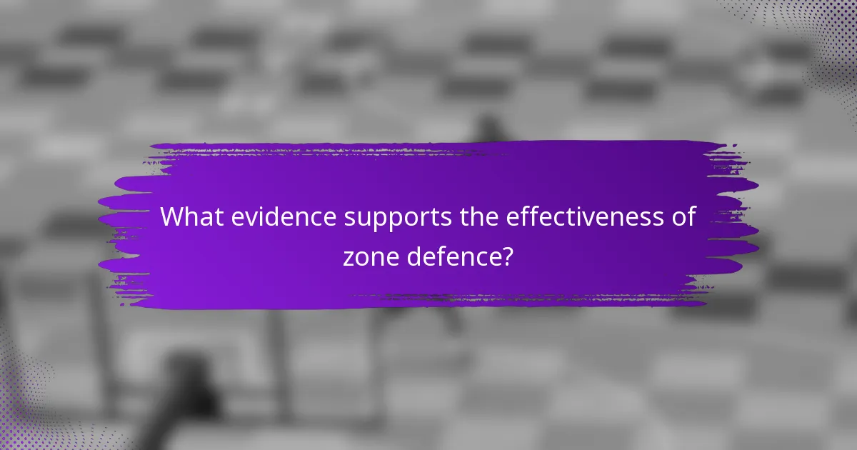 What evidence supports the effectiveness of zone defence?