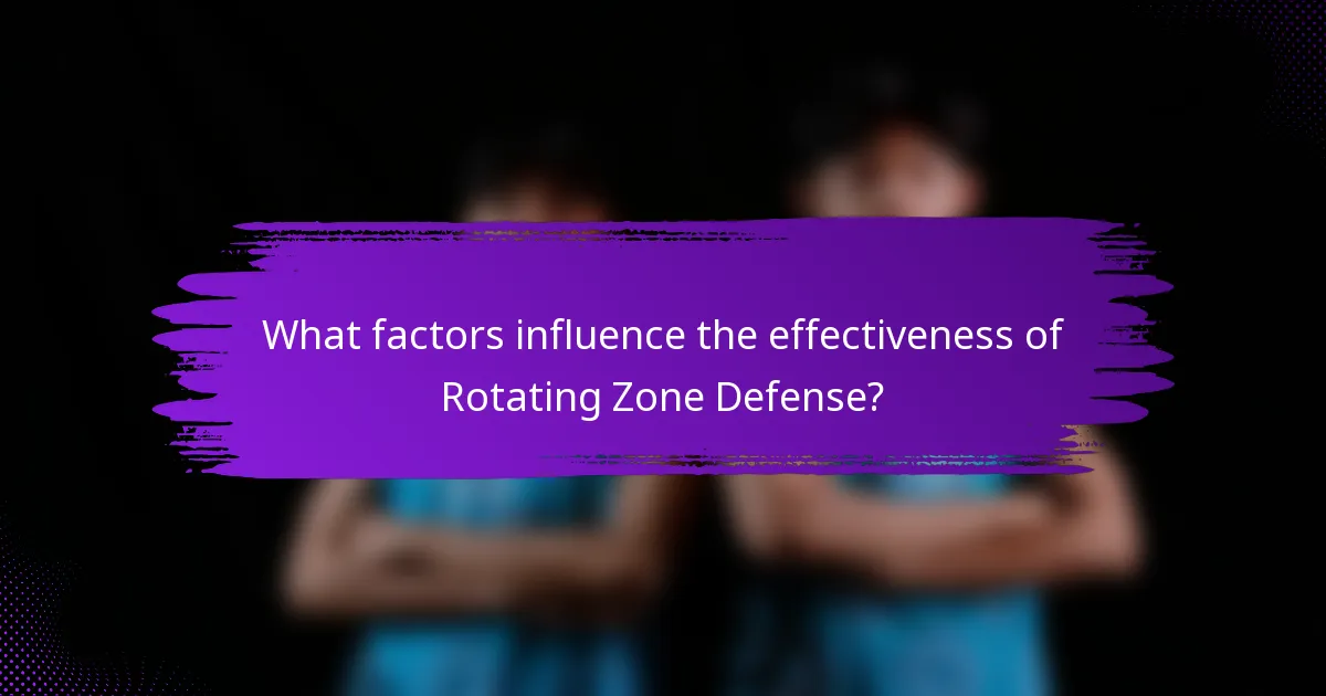 What factors influence the effectiveness of Rotating Zone Defense?