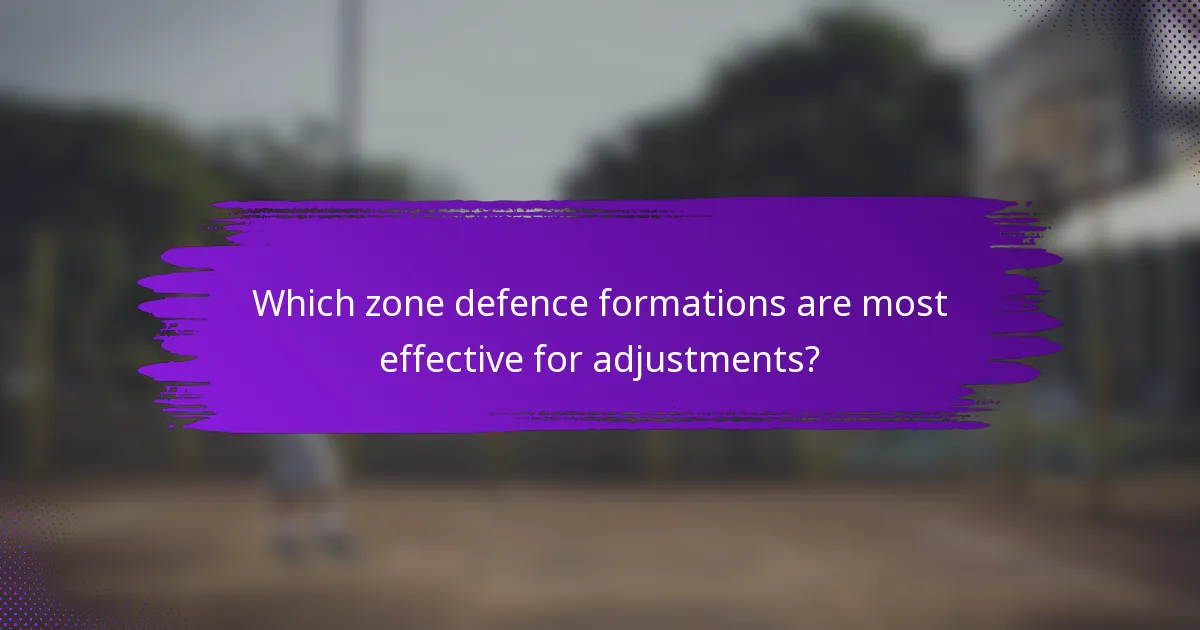 Which zone defence formations are most effective for adjustments?