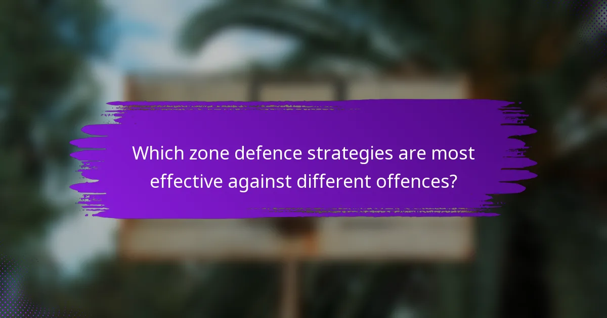 Which zone defence strategies are most effective against different offences?
